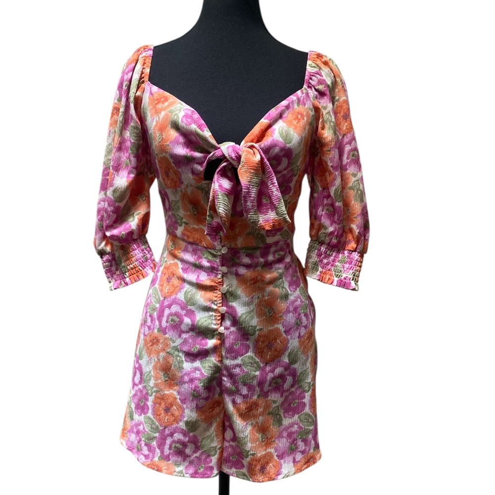 Lush Vibrant Floral Romper GUC S